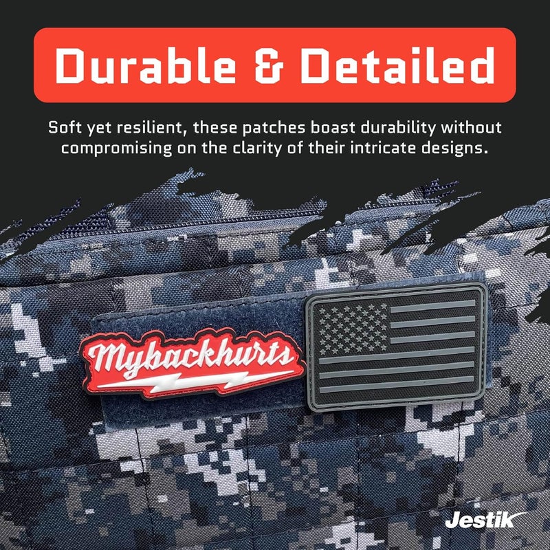 Jestik PVC Patch, Funny Patches, Humorous Tactical Morale Patch with Hook and Loop Fastener, Cute Patches for Backpacks, Military Uniforms, Jeans, Jackets, Vests, Hats & More - My Back Hurts - Image 5